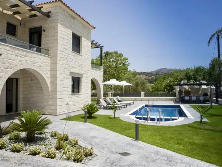 Stone villa with a pool near Almyrida